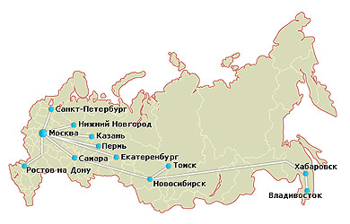 Новосибирск екатеринбург казань. Нижний Новгород на карте Росси.